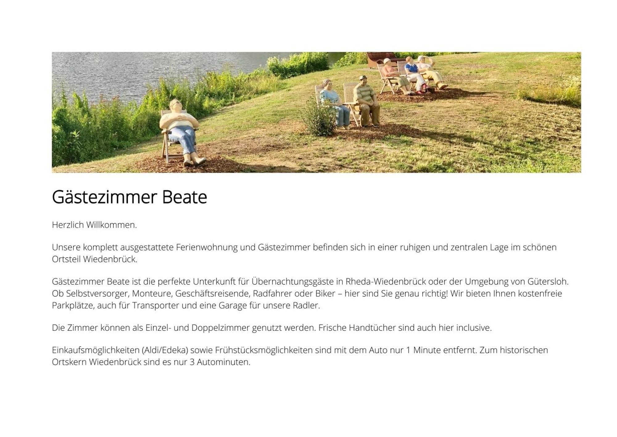 Gaestezimmer Beate Und Ferienwohnung Rheda Wiedenbrueck Esterno foto